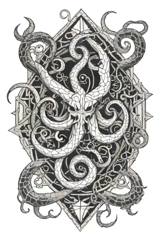 kraken hard life time piece tattoo design idea