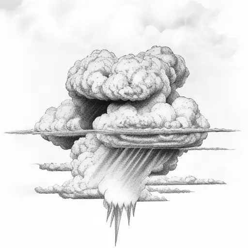 clouds and zeus with lightning tattoo design idea