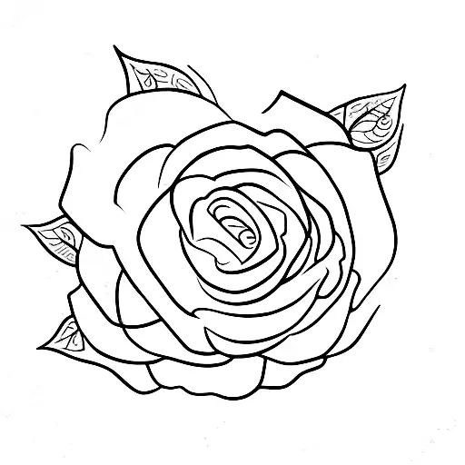 mini rose with coordinates in stem tattoo design idea