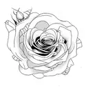 rose with coordinates  tattoo design idea