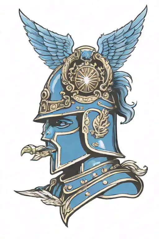 Ultramarines Helmet Lieutenant Rank tattoo design idea