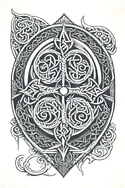 Celtic Swedish Egyptian symbols tattoo design idea