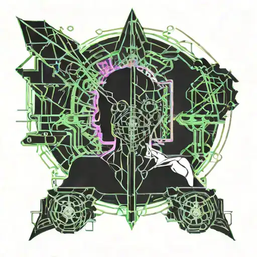 Create a tattoo featuring a sensual bdsm scene intertwined with gece sokak lambası elements tattoo design idea