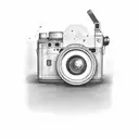 sony cinema camera with video film and clapper board tattoo design idea