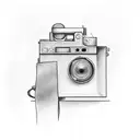 sony cinema camera with video film and clapper board tattoo design idea