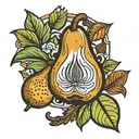 Pear and Iron  tattoo design idea
