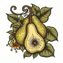 Pear and Iron  tattoo design idea