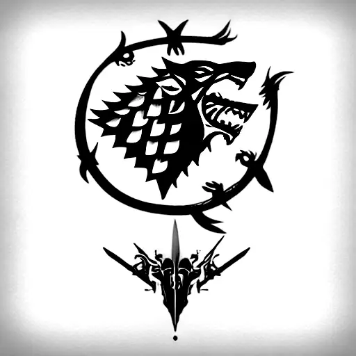 game of thrones sword travel theme tattoo design idea