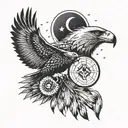 four directions, four elements, , eagle, coyote, bear, buffalo medicine wheel tattoo design idea