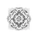 mountain mandala flowers tattoo design idea