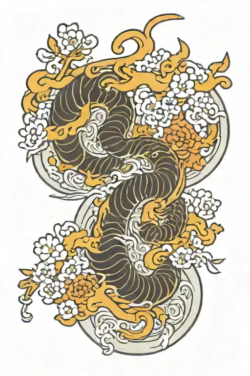 suminagashi tattoo design idea