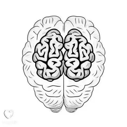 a realistic brain on top of a realistic heart tattoo design idea