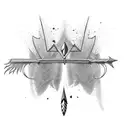 A feathered fighting arrow tattoo design idea