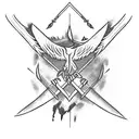 A feathered fighting arrow tattoo design idea