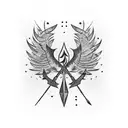 A feathered fighting arrow tattoo design idea