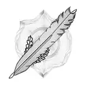 An arrow with feathers tattoo design idea