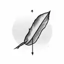 An arrow with feathers tattoo design idea