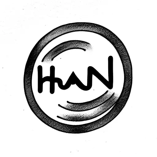 tattoo covering up the word HANNAH with a simple design tattoo design idea