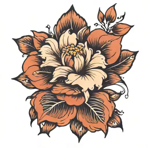 imperfect flower  tattoo design idea