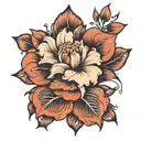 imperfect flower  tattoo design idea