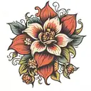 imperfect flower  tattoo design idea