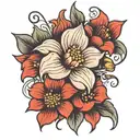 imperfect flower  tattoo design idea