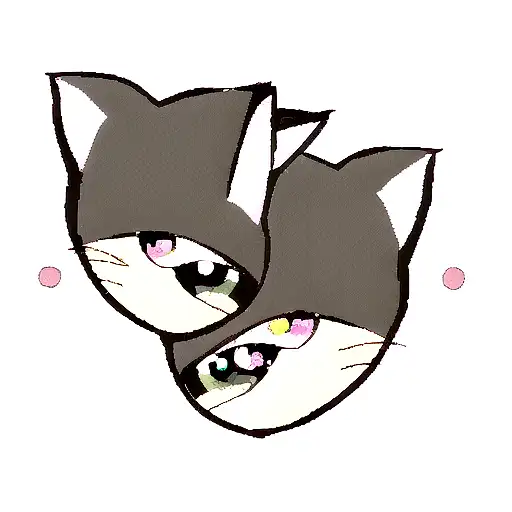 cat face with 3 eyes  tattoo design idea