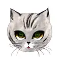 cat face with 3 eyes  tattoo design idea