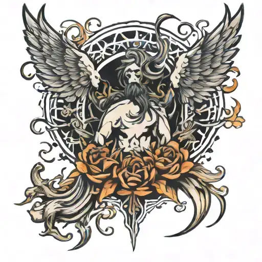 soul ascending upwards tattoo design idea