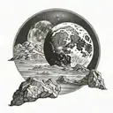 realistic moon and nothing else tattoo design idea