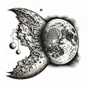 realistic moon and nothing else tattoo design idea