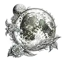 realistic moon and nothing else tattoo design idea