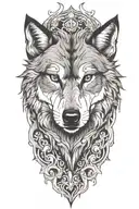 wolf face  tattoo design idea