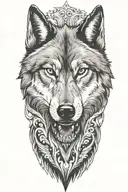 wolf face  tattoo design idea