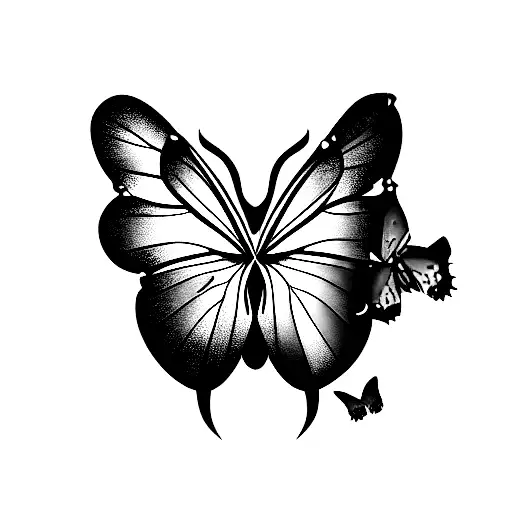 hug with butterflies and lavender tattoo design idea