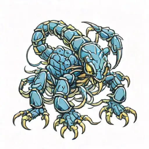 Scorpion crawling tattoo design idea
