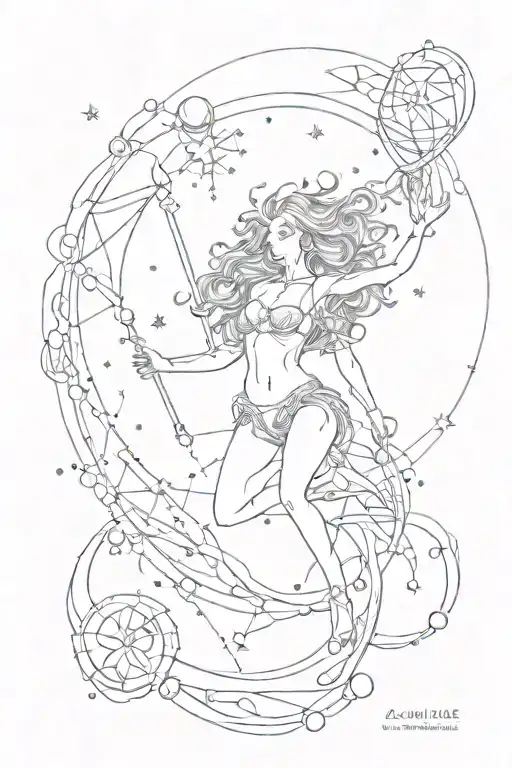 Aquarius constellation tattoo design idea