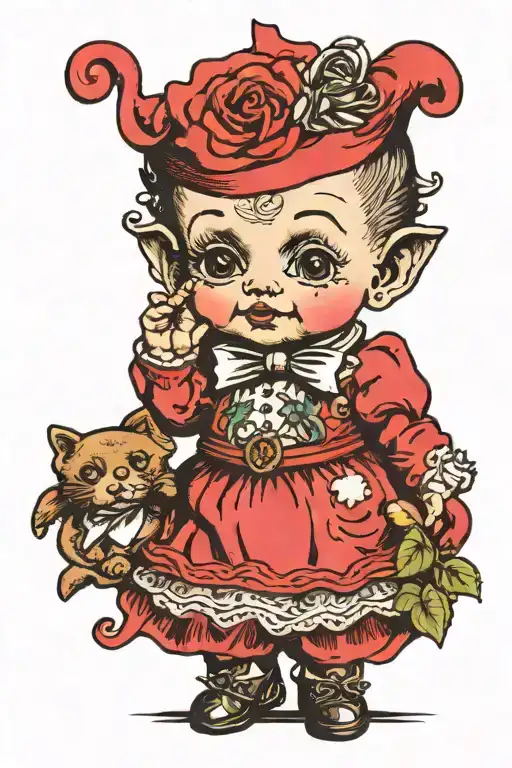 kewpie doll tattoo design idea