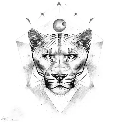 panther below stars Mandela  tattoo design idea