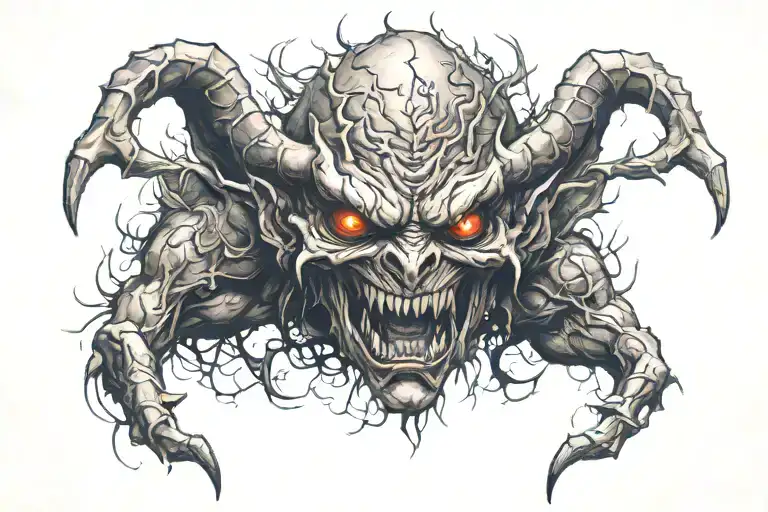 Scary Demon tattoo design idea