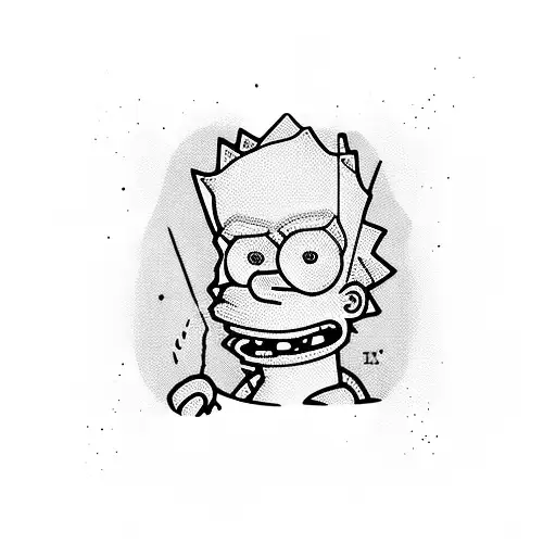 bart simpson as football hooligan tattoo design idea