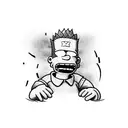 bart simpson as football hooligan tattoo design idea