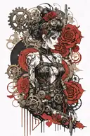 steampunk pixie, full body tattoo design idea