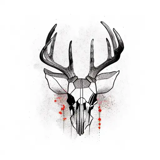 deer skull tattoo design idea