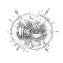 adrenaline molecule in Erlenmeyer  tattoo design idea