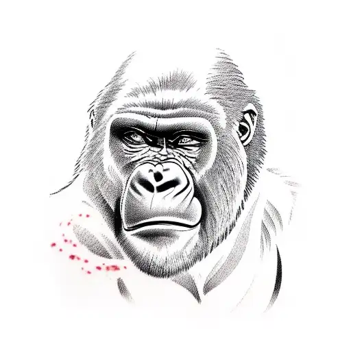 gorilla screaming  tattoo design idea