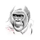 gorilla screaming  tattoo design idea