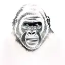 gorilla screaming  tattoo design idea