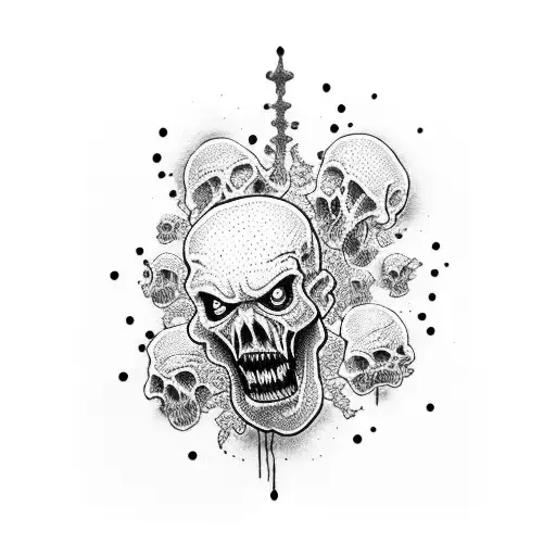 zombie bite tattoo design idea