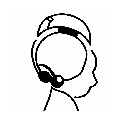 Chick with headphones tattoo design idea